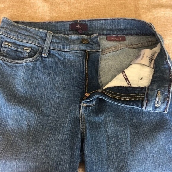 NYDJ Straight Leg Medium Wash Jeans Denim Petite 6P - Picture 5 of 10
